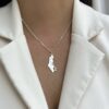 ⁦שרשרת כסף עם תליון חצי ישראל חצי מגן דוד⁩ – תמונה ⁦2⁩
