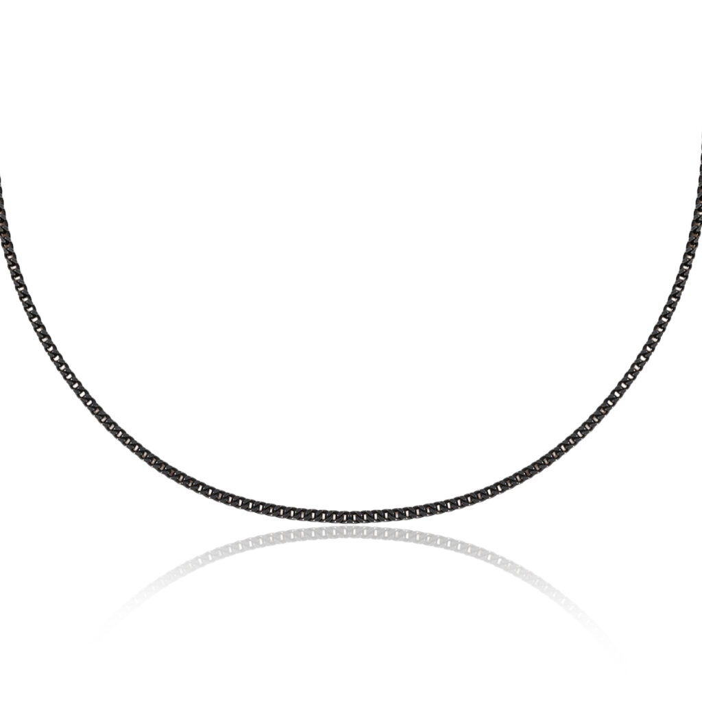 שרשרת אחידה בציפוי כסף שחור לגברים – עיצוב מודרני מבית C-vera
