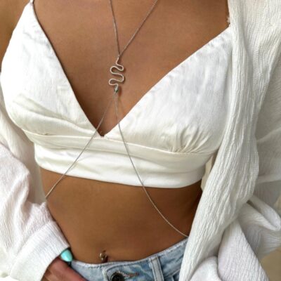 שרשרת בטן נחש- כסף